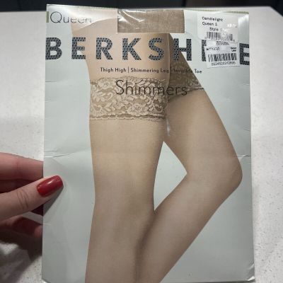Berkshire Shimmers Thigh High Candlelight Stockings, Queen 1 Size, Style 1340